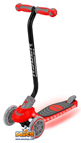 Saica Patinete 3 Ruedas Ryder Neo Led Rojo, Color, Mediano (1)