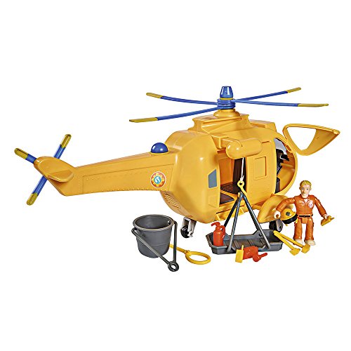 Sam el bombero - Helicóptero Wallaby con Figura, 34 cm (Simba 9251002)