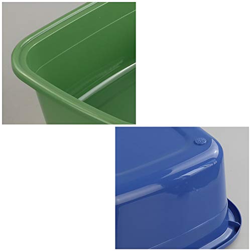 Sandmovie Barreños Barreño Cubeta Cubetas Plastico Grande Rectangular, Paquete de 2 (Azul Profundo Verde Profundo)