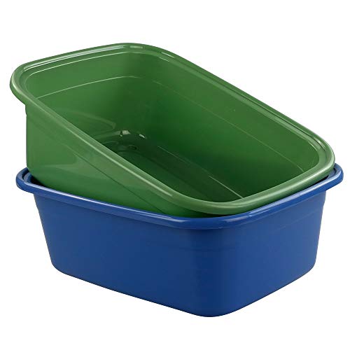 Sandmovie Barreños Barreño Cubeta Cubetas Plastico Grande Rectangular, Paquete de 2 (Azul Profundo Verde Profundo)