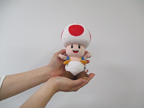 Sanei Super Mario All Star Collection 7.5" Toad Plush, Small