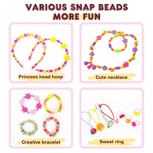 Sanlebi Niños Bricolaje Conjunto de Cuentas, 2000 PCS Abalorios para Hacer Pulseras Collares Anillos Kit Manualidades Juego de Hacer Bisuteria para Niñas