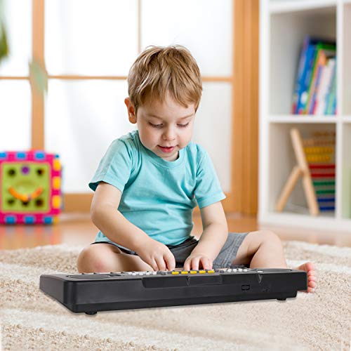 sanlinkee Teclado Piano Niños, 37 Teclas Electrónico Música Teclado Piano Mini Teclado Portátil Enseñanza Teclado Digital Juguete Educativo para Niña Chico Principiantes, Negro