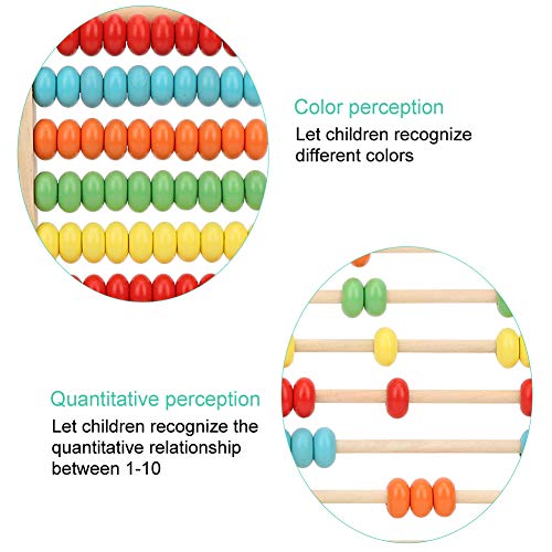 Sanpyl Juguete Educativo, ábaco para niños, promoción temprana de conteo para niñas y niños(Pine Colorful Calculation Frame)