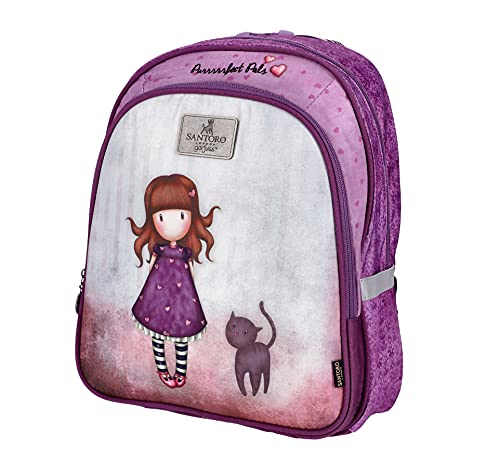 SANTORO Gorjuss by Rucksack/Backpack Purrrrrfect, 40 Cm, 12l, 21gjs903-pur 21GJS903-PUR-Mochila, 12 L, Purrrrfect Pals, 40 x 29 x 10 para Niñas