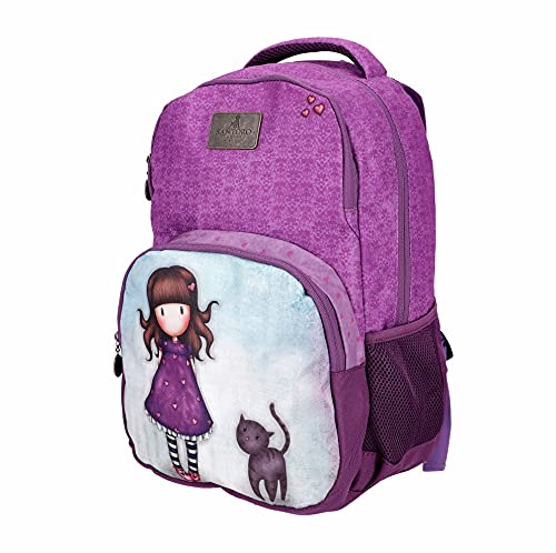 SANTORO Gorjuss Schulrucksack/Backpack mit 15,6" Laptopfach Purrrrrfect Pals, 46cm, 25l, 21gjs105a-pur Purrrrfect Mochila Escolar (46 cm, 25 L), 46 x 32 x 16 para Niñas