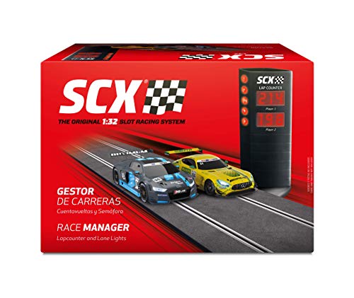 Scalextric- Accesorio Gestor de Carreras, Cuentavueltas y Semáforo, Color Negro (1)