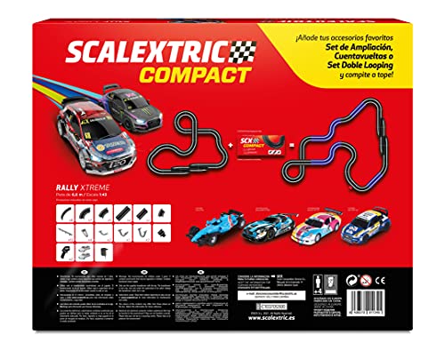 Scalextric - Circuito Compact - Pista de Carreras Completa - 2 Coches y 2 mandos 1:43 (Rally Xtreme)