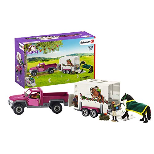 Schleich 42346 Horse Club play set - pick-up con remolque para caballos, juguetes a partir de 5 años