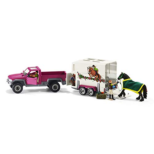 Schleich 42346 Horse Club play set - pick-up con remolque para caballos, juguetes a partir de 5 años