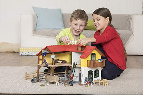 Schleich 42407 Farm World play set - granja con establo y animales, juguetes a partir de 3 años