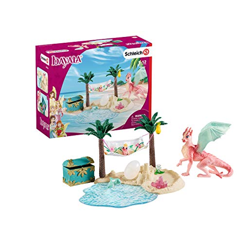 Schleich 42436 bayala play set - isla del dragón con tesoro, juguetes a partir de los 5 años