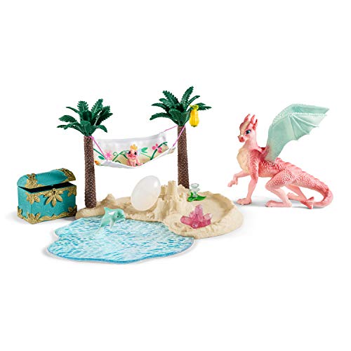 Schleich 42436 bayala play set - isla del dragón con tesoro, juguetes a partir de los 5 años