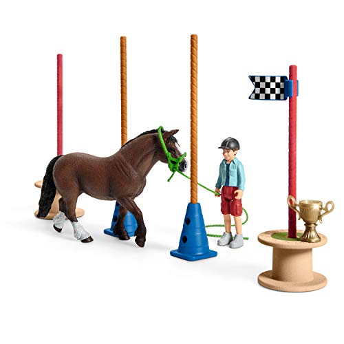 Schleich 42482 Farm World play set - pony agility racing, juguetes a partir de 3 años