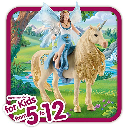 Schleich 42508 bayala play set - Paseo de Eyela en un unicornio de oro, juguetes a partir de los 5 años