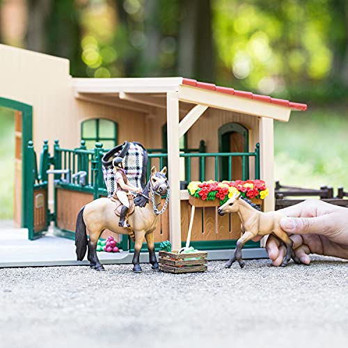 Schleich - Caballeriza con Caballos y Accesorios. con Múltiples Funciones