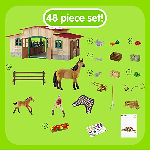 Schleich - Caballeriza con Caballos y Accesorios. con Múltiples Funciones