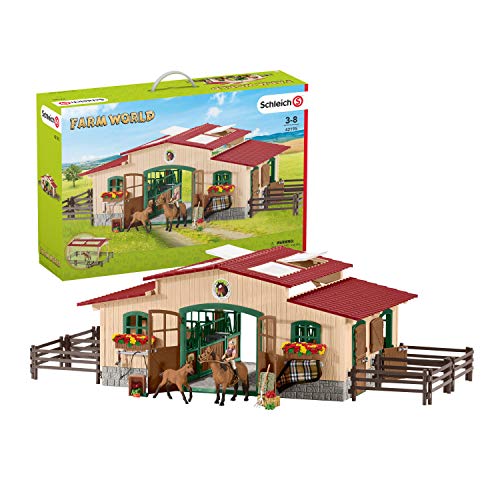 Schleich - Caballeriza con Caballos y Accesorios. con Múltiples Funciones