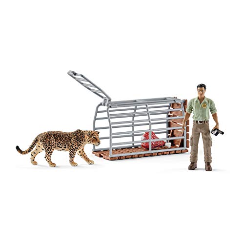 Schleich Colección Wild Life - Set de Figuras de Trampa para Jaguar con Ranger