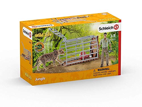 Schleich Colección Wild Life - Set de Figuras de Trampa para Jaguar con Ranger