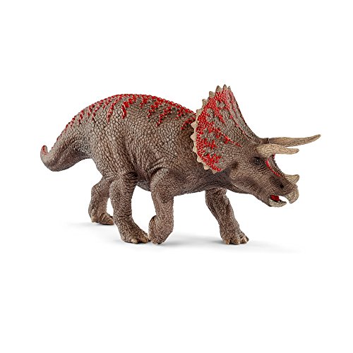 Schleich Figura Dinosaurio Braquiosaurio, Color Marrón, 18,5 Cm + Figura Dinosaurio Triceratops, 9,8 Cm