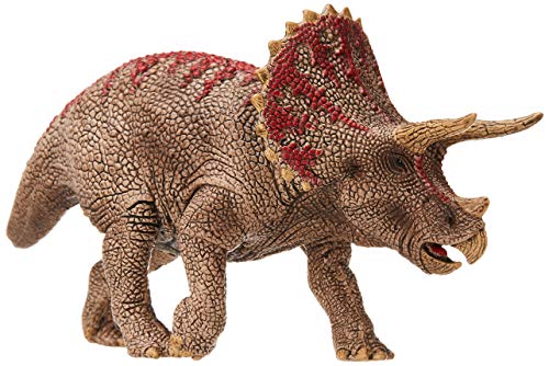 Schleich Figura Dinosaurio Braquiosaurio, Color Marrón, 18,5 Cm + Figura Dinosaurio Triceratops, 9,8 Cm