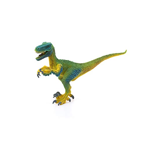 Schleich- Figura dinosaurio Velocirráptor, Color verde, 10,3cm