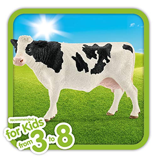 Schleich - Figura vaca frisona de manchas negras, 8,2 cm.