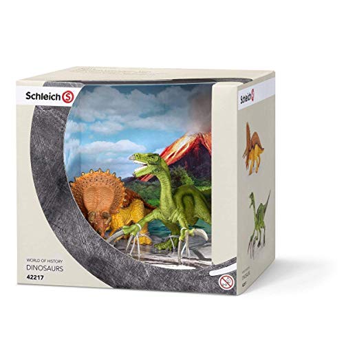 Schleich - Set 2 figuras dinosaurios. Triceratops y Therizinosaurus