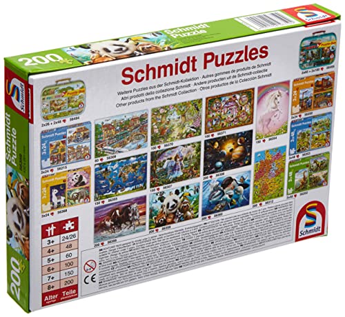 Schmidt Spiele- Puzle Infantil (200 Piezas), diseño de Animales, Color carbón (56359)