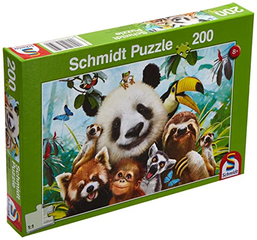 Schmidt Spiele- Puzle Infantil (200 Piezas), diseño de Animales, Color carbón (56359)