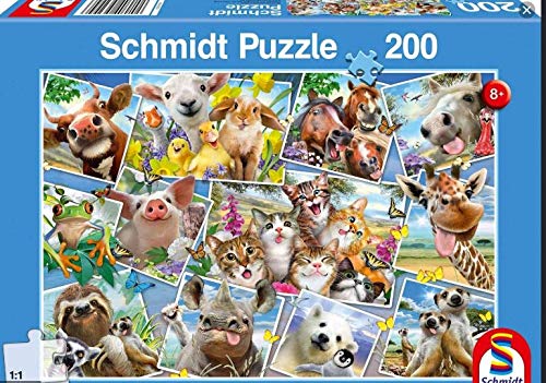 Schmidt Spiele- Puzle Infantil (200 Piezas), diseño de Selfies, Color carbón (56294)