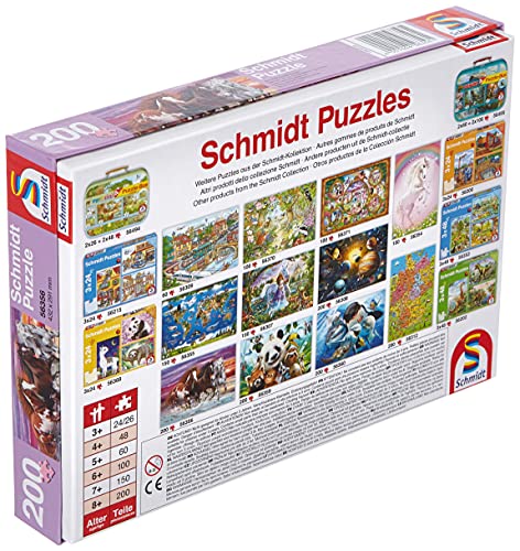 Schmidt Spiele- Wildes Pferde-Trio - Puzzle Infantil (200 Piezas), Color carbón (56356)