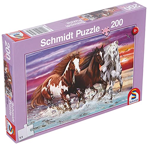 Schmidt Spiele- Wildes Pferde-Trio - Puzzle Infantil (200 Piezas), Color carbón (56356)