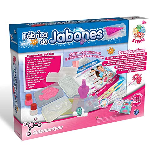 Science4you - Fábrica de Jabones para Niños 8 Años - Laboratorio con 8 Experimentos Cientificos, Juegos Educativos para Niños 8-12 Años