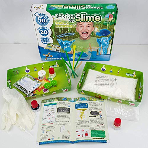 Science4you-Fábrica de Slime, Brilla en la Oscuridad, Multicolor (80002077)