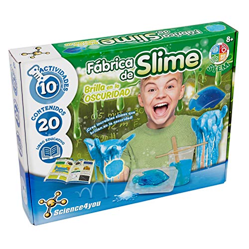 Science4you-Fábrica de Slime, Brilla en la Oscuridad, Multicolor (80002077)