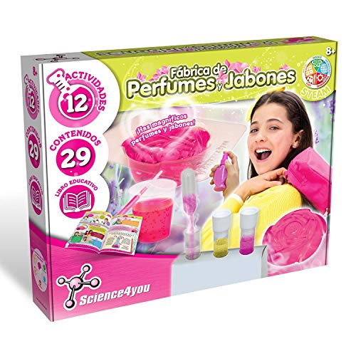 Science4you-Fábrica Haz magníficos Juguete Incluye Experimentos y un Libro Educativo Regalo Ideal para Niñas 8 9 10 11 12 Años, Color fábrica de perfumes y jabones (80002641)