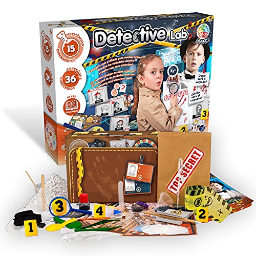 Science4you-Laboratorio Kit de Detectives con 15 Experimentos Resolve el Caso Misterioso-Juegos Científicos, Regalo Original para Niños 8 Años (80002993)