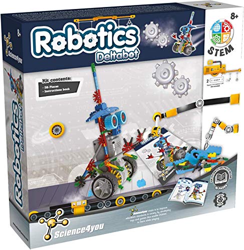 Science4you - Robotics Deltabot - Kit de Robotica con 117 Piezas, Construye tu Robot Interactivo, Juguete de Construccion, Juegos Educativos para Niños +8 Años