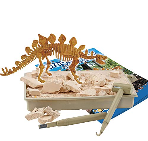 Science4you-Stegosaurus Fossil Escavation-Juguete Cientifico, Dinosaurios, 10 Piezas y Libro Educativo Multilingue, Regalo Original para Niños 6-8 Años, Multicolor (80002265)