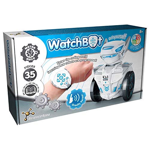 Science4you-Watchbot Robot teledirijido con reloj - Robot Juguete para Niños +8 Años - Construye tu propio robot con 35 piezas, Juguete Educativo para Niños