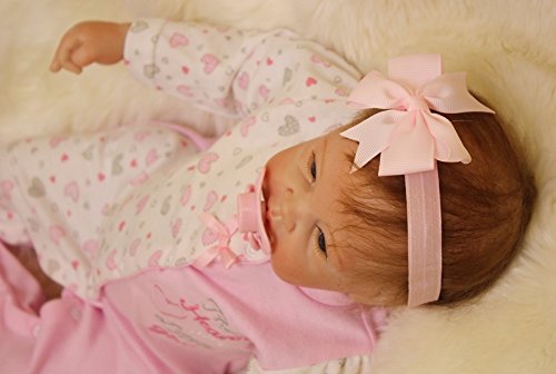 Scnbom 22pulgadas 55cm Bebes Reborn niñas Silicona muñecas Reales Recien Nacidos Toddler niño Realista Baby Dolls Girls Originales Ojos Abiertos Verdadero