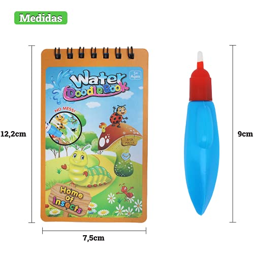 Set De 2 Libros Para Colorear Con Agua | Cuadernos Infantiles Water Doodle Para Pintar Con Rotuladores | Juguetes Educativos De Pintura Para Niños