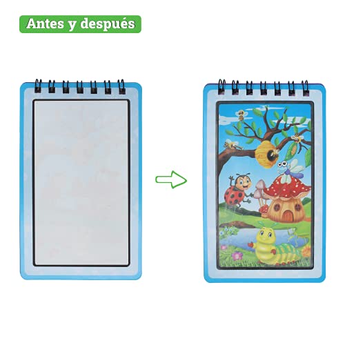 Set De 2 Libros Para Colorear Con Agua | Cuadernos Infantiles Water Doodle Para Pintar Con Rotuladores | Juguetes Educativos De Pintura Para Niños