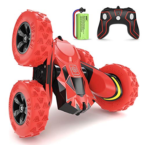 SGILE Coche Teledirigido, 2.4 GHz RC Coche Acrobacia Rotación Volteo de 360 Grados, con Batería Recargable, Regalo para niños