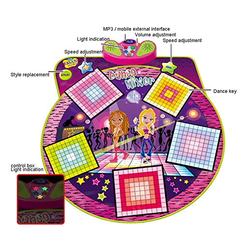 SHDT Juguetes Portátiles Baile Desafío Rhythm & Batir Playmat De Música Aprendizaje Y Entretenimiento, Light Up Dance Mat para Niños Y Niños,A