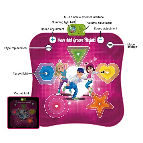 SHDT Juguetes Portátiles Baile Desafío Rhythm & Batir Playmat De Música Aprendizaje Y Entretenimiento, Light Up Dance Mat para Niños Y Niños,B