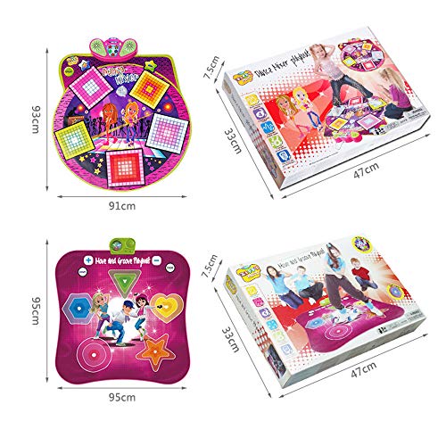 SHDT Juguetes Portátiles Baile Desafío Rhythm & Batir Playmat De Música Aprendizaje Y Entretenimiento, Light Up Dance Mat para Niños Y Niños,B