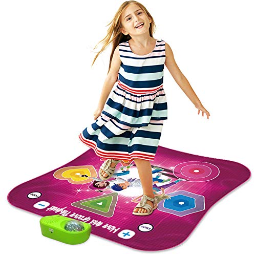 SHDT Juguetes Portátiles Baile Desafío Rhythm & Batir Playmat De Música Aprendizaje Y Entretenimiento, Light Up Dance Mat para Niños Y Niños,B